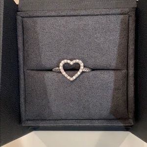 David Yurman Heart Ring with Diamonds. Size 7